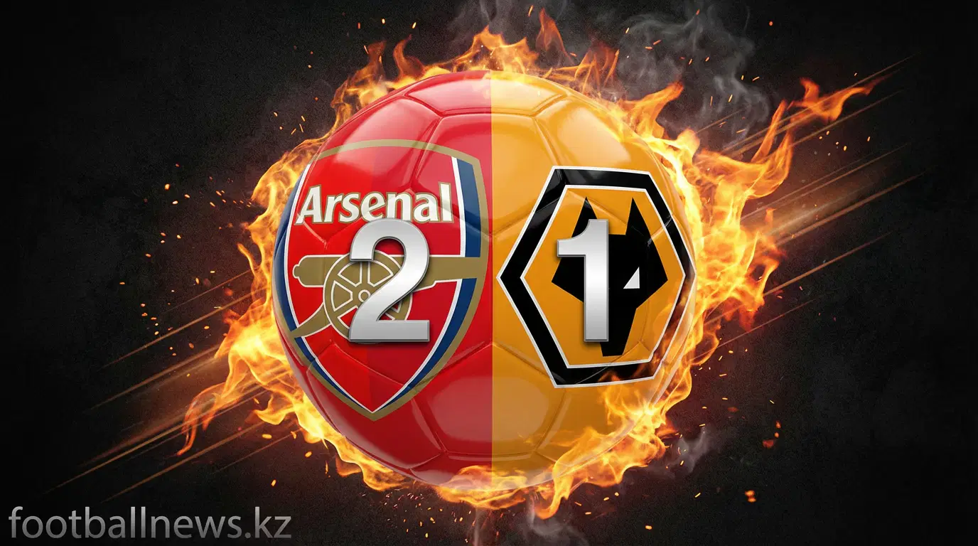 Игроки Арсенала празднуют гол в ворота Вулверхэмптона на стадионе Эмирейтс