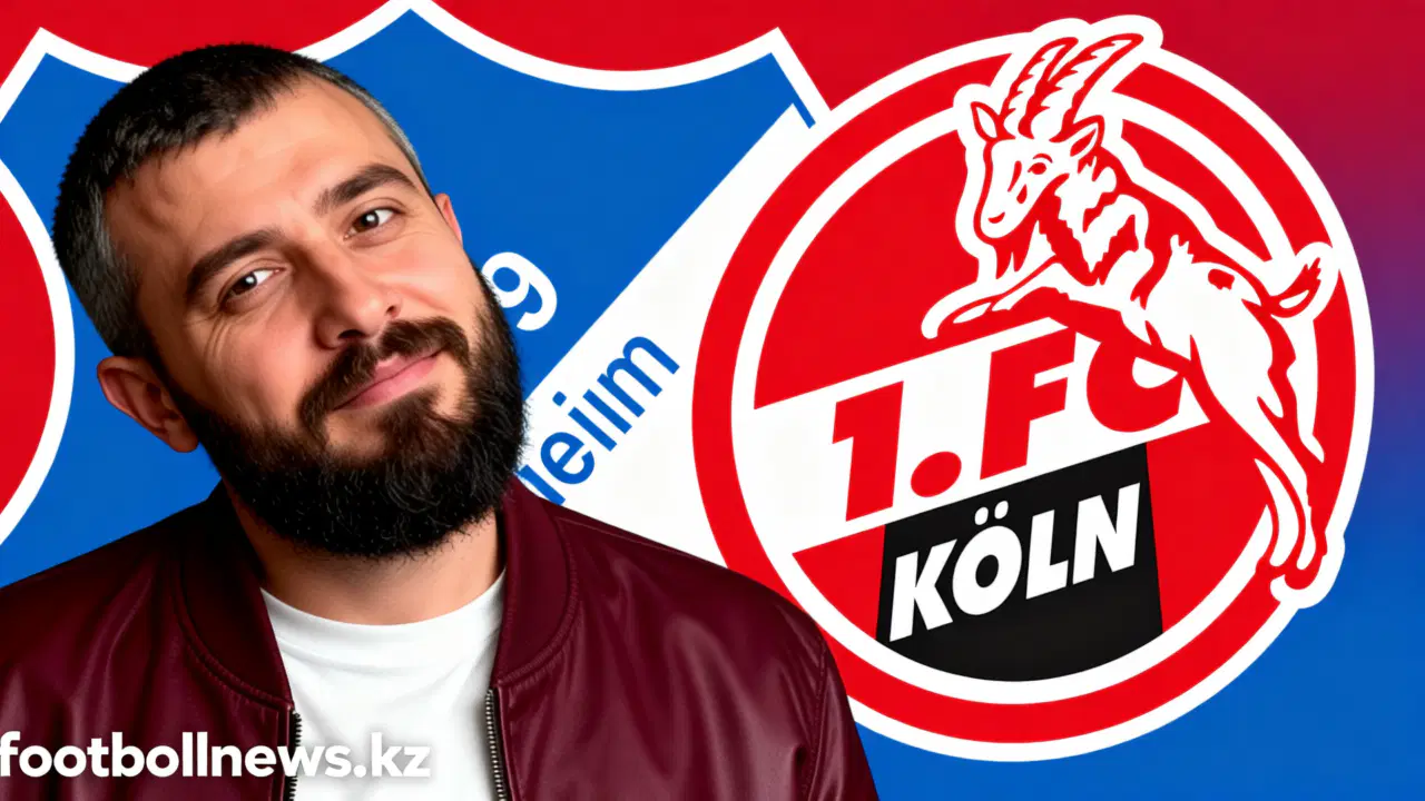 Игроки Хоффенхайма празднуют гол в матче Бундеслиги против Кёльна